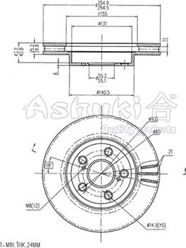 Ashuki T603-83 - Bremžu diski autodraugiem.lv