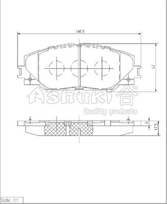 Ashuki T113-15 - Bremžu uzliku kompl., Disku bremzes autodraugiem.lv