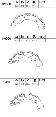 Asimco K9000 - Bremžu loku komplekts autodraugiem.lv