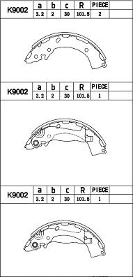 Asimco K9002 - Bremžu loku komplekts autodraugiem.lv