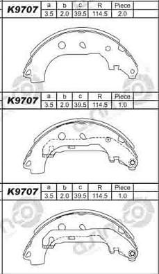 Asimco K9707 - Bremžu loku komplekts autodraugiem.lv