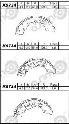 Asimco K9734 - Bremžu loku komplekts autodraugiem.lv