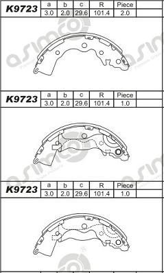 Asimco K9723 - Bremžu loku komplekts autodraugiem.lv