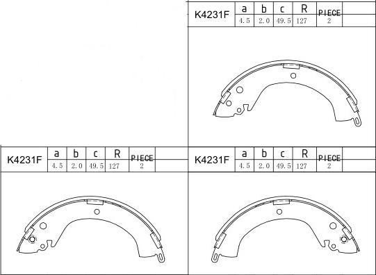 Asimco K4231F - Bremžu loku komplekts autodraugiem.lv