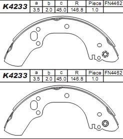 Asimco K4233 - Bremžu loku komplekts autodraugiem.lv