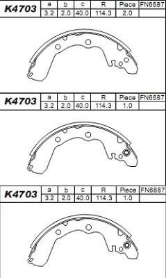 Asimco K4703 - Bremžu loku komplekts autodraugiem.lv