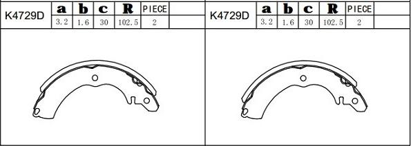 Asimco K4729D - Bremžu loku komplekts autodraugiem.lv