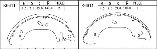 Asimco K6611 - Bremžu loku komplekts autodraugiem.lv