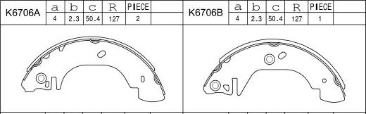 Asimco K6706 - Bremžu loku komplekts autodraugiem.lv