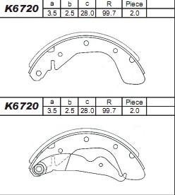 Asimco K6720 - Bremžu loku komplekts autodraugiem.lv