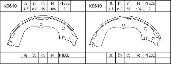 Asimco K0610 - Bremžu loku komplekts autodraugiem.lv