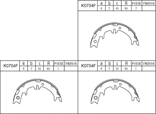 Asimco K0704F - Bremžu loku kompl., Stāvbremze autodraugiem.lv