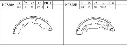 Asimco K0728 - Bremžu loku komplekts autodraugiem.lv