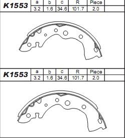 Asimco K1553 - Bremžu loku komplekts autodraugiem.lv