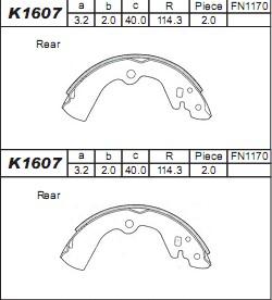 Asimco K1607 - Bremžu loku komplekts autodraugiem.lv