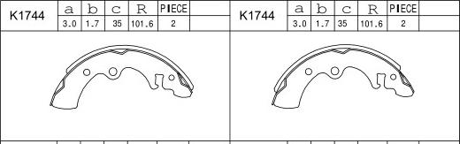 Asimco K1744 - Bremžu loku komplekts autodraugiem.lv