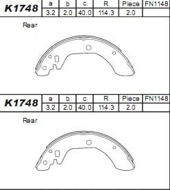 Asimco K1748 - Bremžu loku komplekts autodraugiem.lv