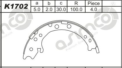 Asimco K1702 - Bremžu loku komplekts autodraugiem.lv