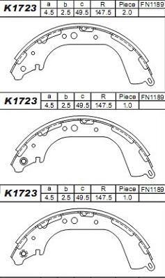 Asimco K1723 - Bremžu loku komplekts autodraugiem.lv