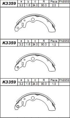 Asimco K3359 - Bremžu loku komplekts autodraugiem.lv