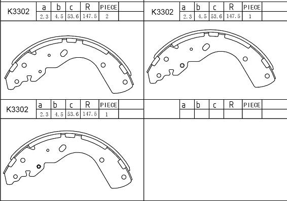 Asimco K3302 - Bremžu loku komplekts autodraugiem.lv