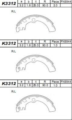 Asimco K3312 - Bremžu loku komplekts autodraugiem.lv