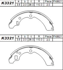 Asimco K3321 - Bremžu loku komplekts autodraugiem.lv