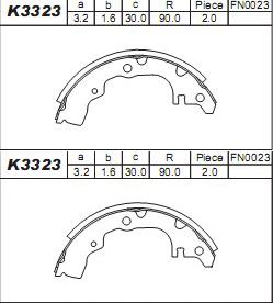 Asimco K3323 - Bremžu loku komplekts autodraugiem.lv