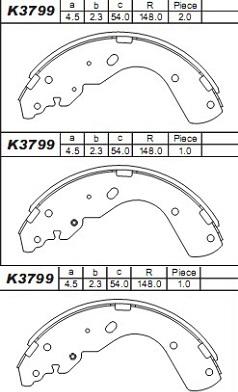 Asimco K3799 - Bremžu loku komplekts autodraugiem.lv