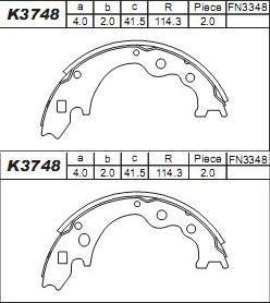 Asimco K3748 - Bremžu loku komplekts autodraugiem.lv