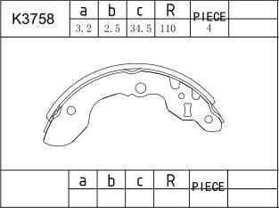 Asimco K3758 - Bremžu loku komplekts autodraugiem.lv