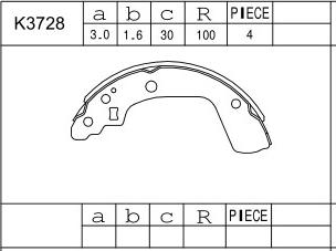 Asimco K3728 - Bremžu loku komplekts autodraugiem.lv