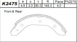 Asimco K2475 - Bremžu loku komplekts autodraugiem.lv