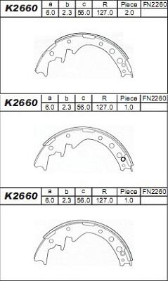 Asimco K2660 - Bremžu loku komplekts autodraugiem.lv