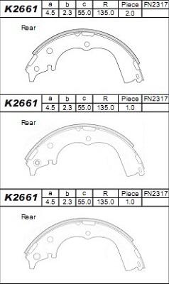 Asimco K2661 - Bremžu loku komplekts autodraugiem.lv