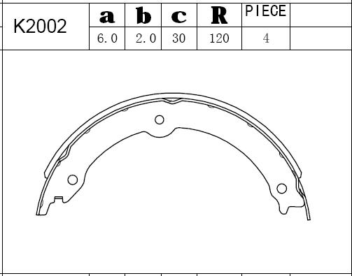 Asimco K2002 - Bremžu loku komplekts autodraugiem.lv