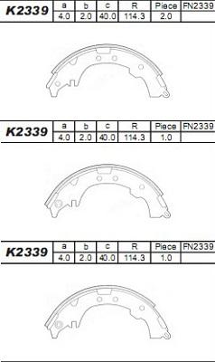 Asimco K2339 - Bremžu loku komplekts autodraugiem.lv