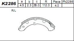 Asimco K2286 - Bremžu loku komplekts autodraugiem.lv