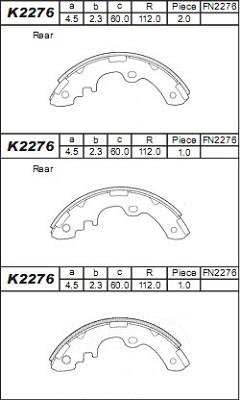 Asimco K2276 - Bremžu loku komplekts autodraugiem.lv