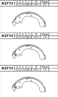 Asimco K2713 - Bremžu loku komplekts autodraugiem.lv