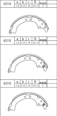 Asimco K2712 - Bremžu loku komplekts autodraugiem.lv