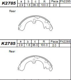 Asimco K2785 - Bremžu loku komplekts autodraugiem.lv