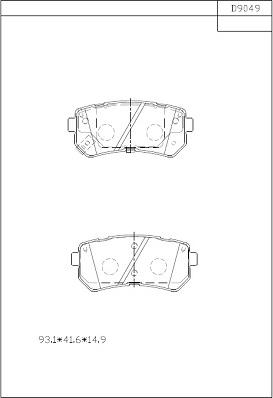 Asimco KD9049 - Bremžu uzliku kompl., Disku bremzes autodraugiem.lv