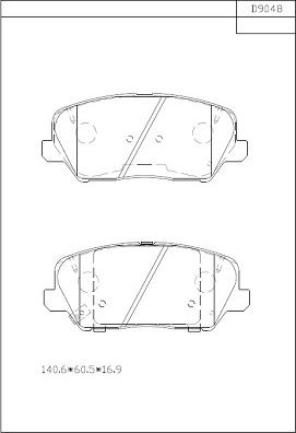 Asimco KD9048 - Bremžu uzliku kompl., Disku bremzes autodraugiem.lv