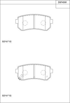 Asimco KD9745W - Bremžu uzliku kompl., Disku bremzes autodraugiem.lv