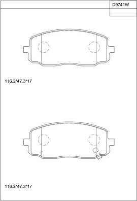 Asimco KD9741W - Bremžu uzliku kompl., Disku bremzes autodraugiem.lv