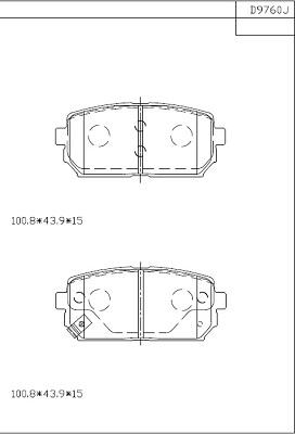 Asimco KD9760 - Bremžu uzliku kompl., Disku bremzes autodraugiem.lv