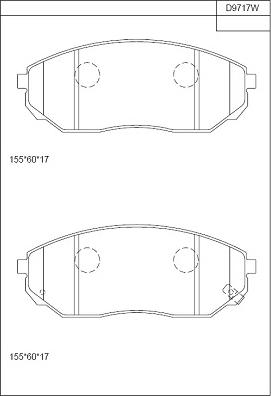 Asimco KD9717W - Bremžu uzliku kompl., Disku bremzes autodraugiem.lv