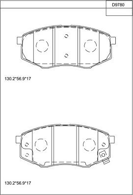 Asimco KD9780 - Bremžu uzliku kompl., Disku bremzes autodraugiem.lv