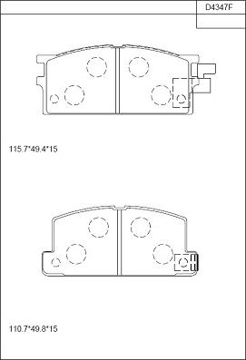 Asimco KD4347F - Bremžu uzliku kompl., Disku bremzes autodraugiem.lv